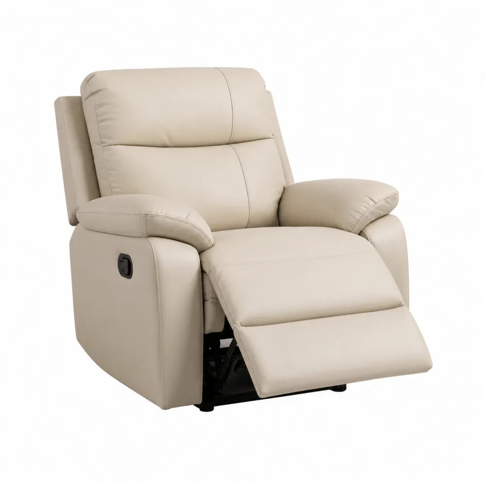 Poltrona reclinabile in pelle sintetica beige