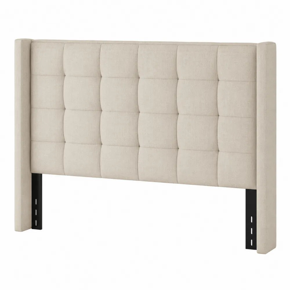 Testiera Letto in Tessuto Beige 160x120 cm