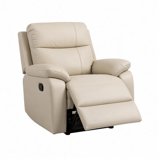 Poltrona reclinabile in pelle sintetica beige